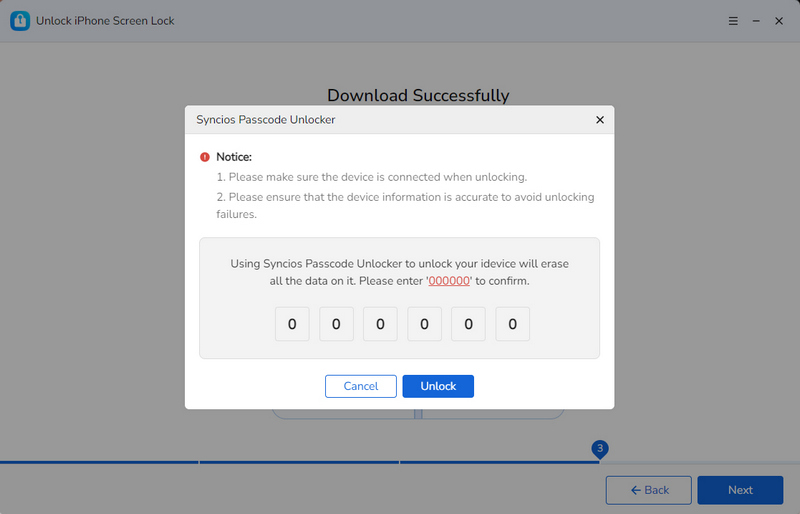 Confirmar para desbloquear la pantalla del iPhone con el código de acceso